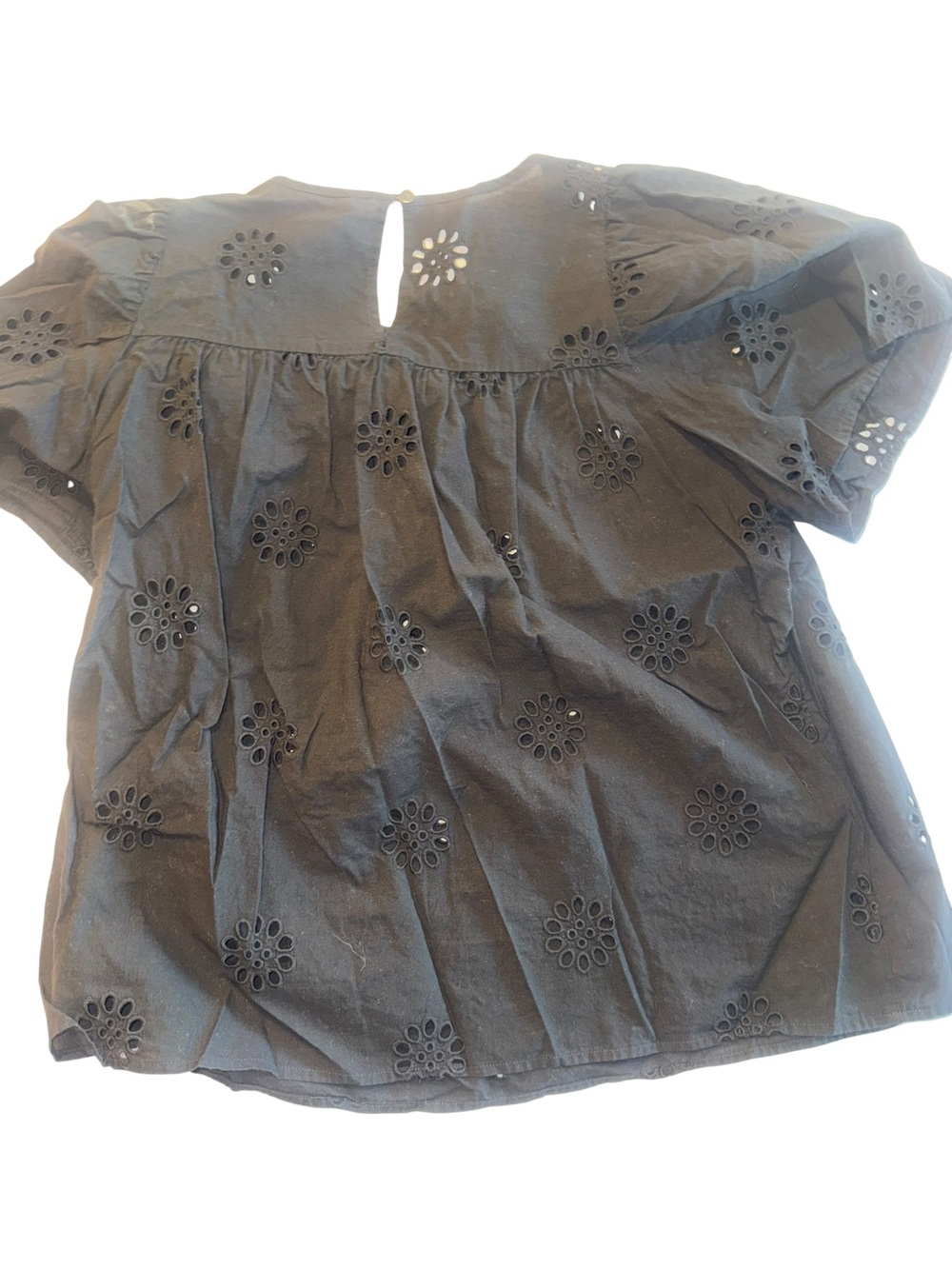 Madewell Black Eyelet Flutter-Sleeve Blouse - Kids - Picture 5 of 5
